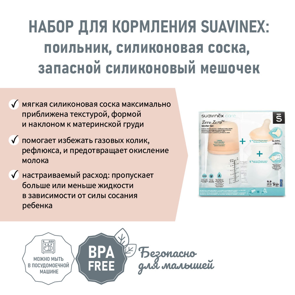 Бутылочка Suavinex Пластиковая 180 мл с 2 сосками и антиколиковым пакетом - фото 3