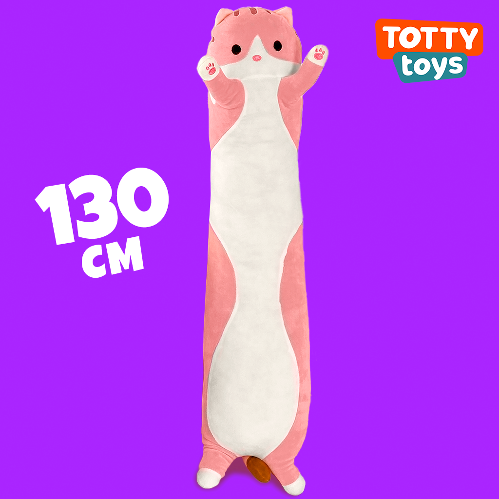 Мягкая игрушка TOTTY TOYS кот батон 130 см розовый антистресс - фото 1