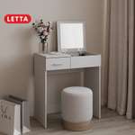 Столик туалетный LETTA Ultra с зеркалом Белое гладкое 700х780х400