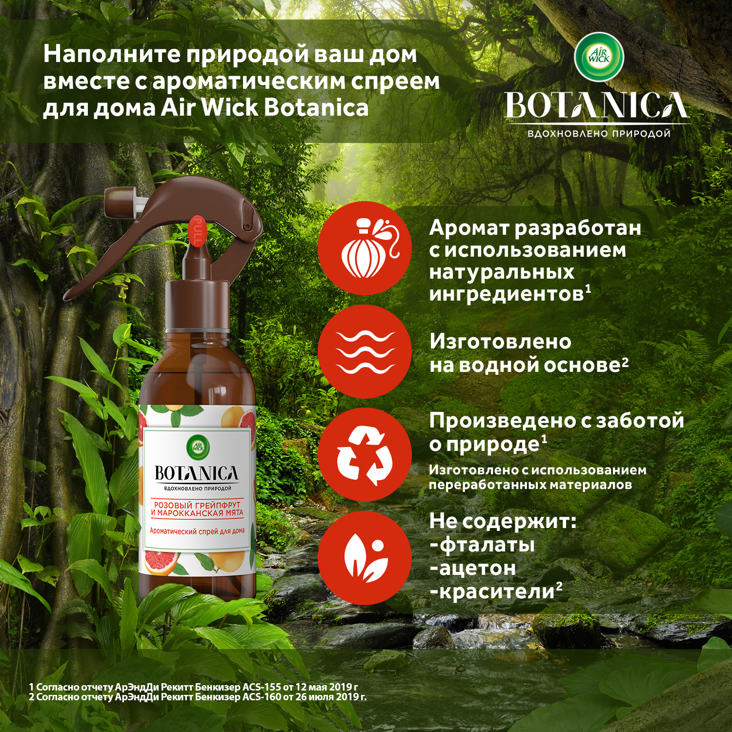 Спрей для дома Air Wick Botanica Розовый грейпфрут и марокканская мята 236 мл - фото 3