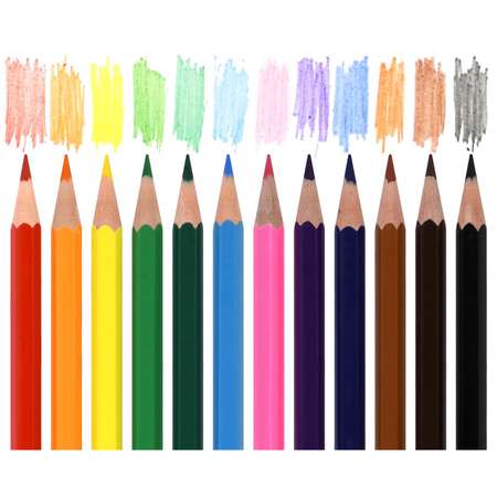 Набор цветных карандашей CReATiViKi 12 шт пластик шестигранный корпус