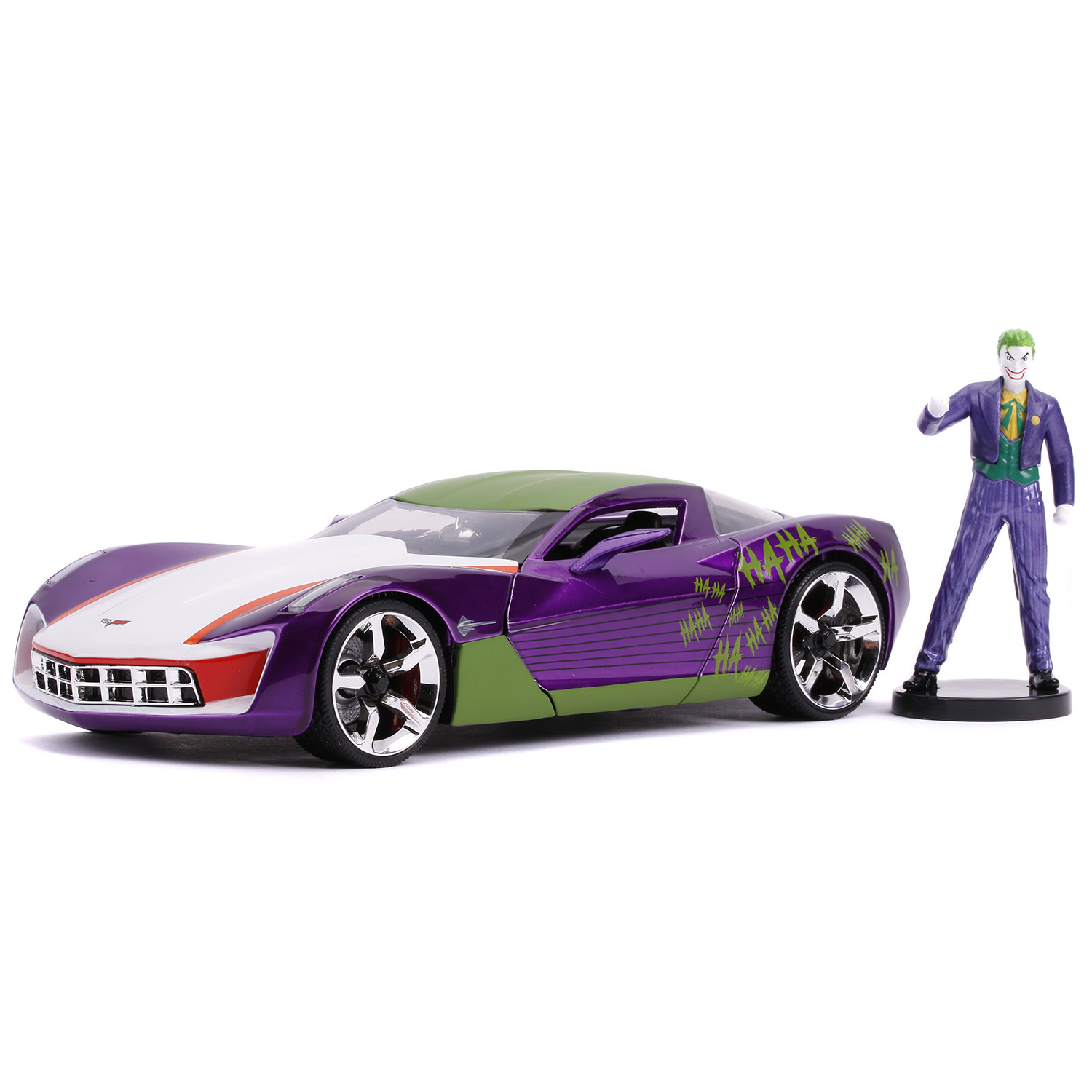 Машина Jada 1:24 Голливудские тачки Chevy Corvette Stingray Concept 2009 +фигурка Джокера 31199 31199 - фото 1