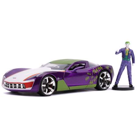 Машина Jada 1:24 Голливудские тачки Chevy Corvette Stingray Concept 2009 +фигурка Джокера 31199