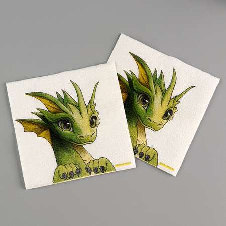 Салфетки Страна карнавалия бумажные однослойные «С Новым годом: дракон » 24 × 24 см в наборе 20 шт.