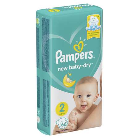 Подгузники Pampers New Baby-Dry 66 шт. 2 4-8 кг