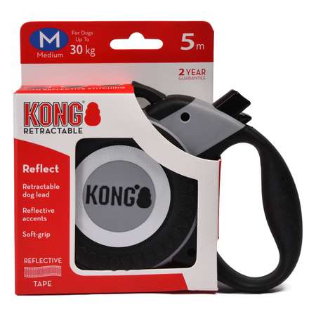 Рулетка KONG Reflect серая лента 5м до 30кг