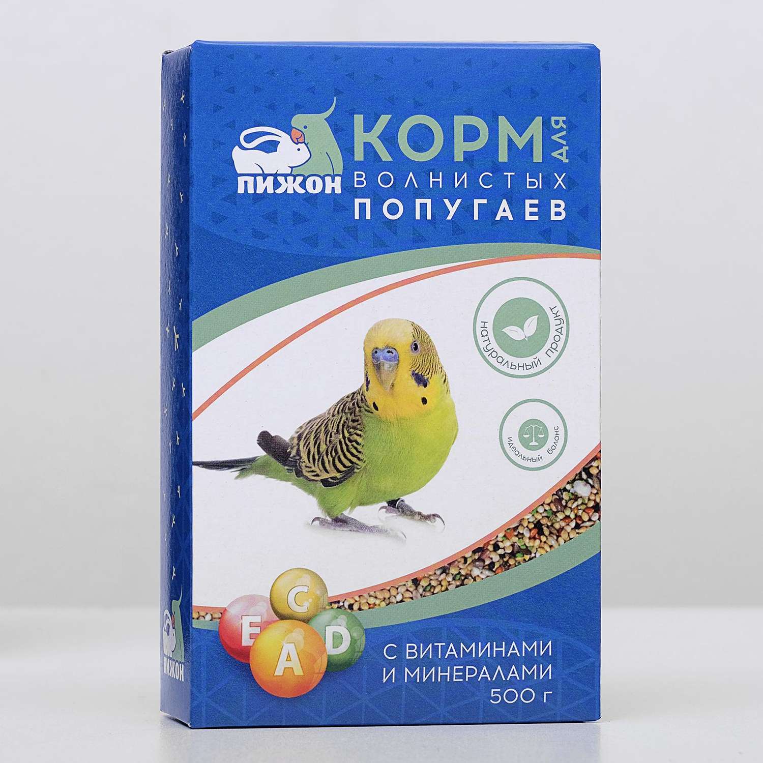 Корм для волнистых попугаев Пижон с витаминами и минералами 500 г - фото 1