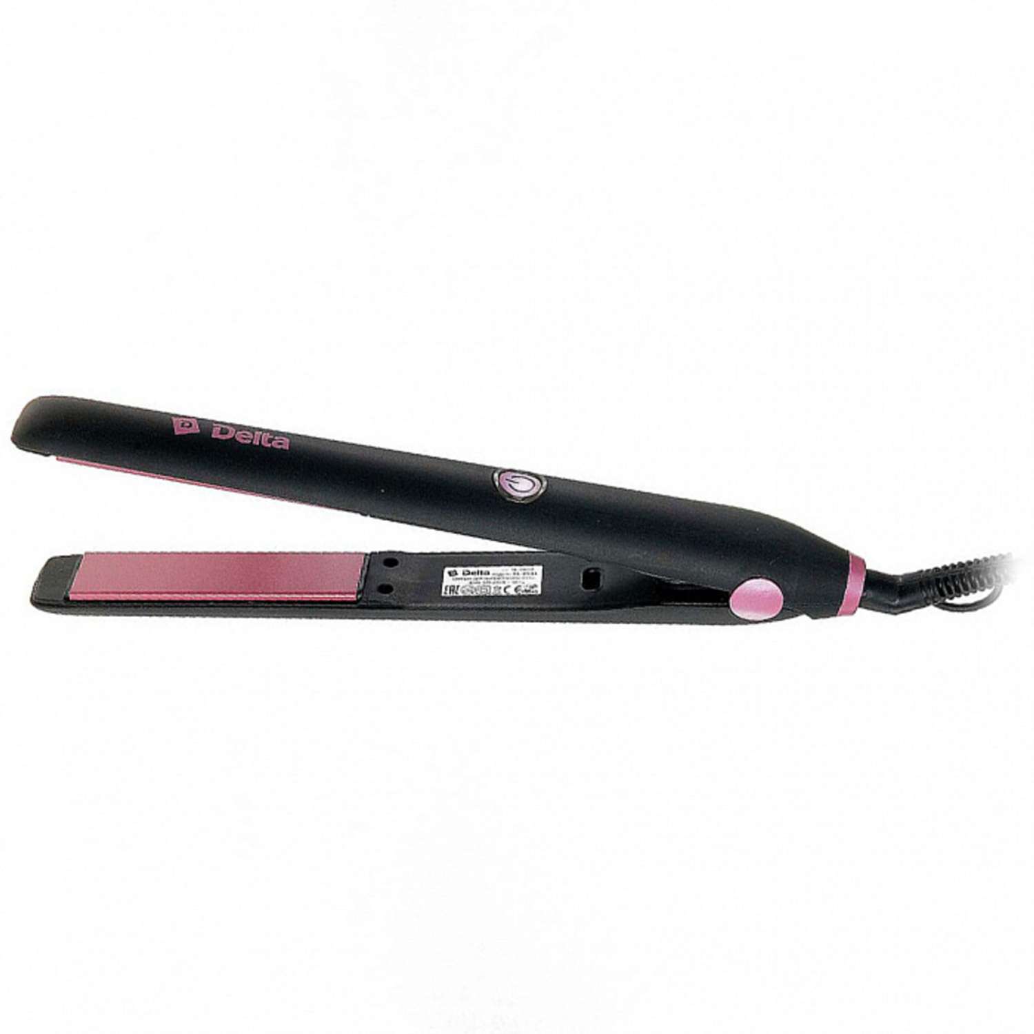 Щипцы для выпрямления волос Delta DL-0534 черный с розовым - фото 1