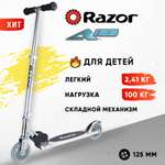 Самокат двухколёсный детский RAZOR A125 German Standart чёрный - складной лёгкий для детей от 3 лет с колёсами 125 мм