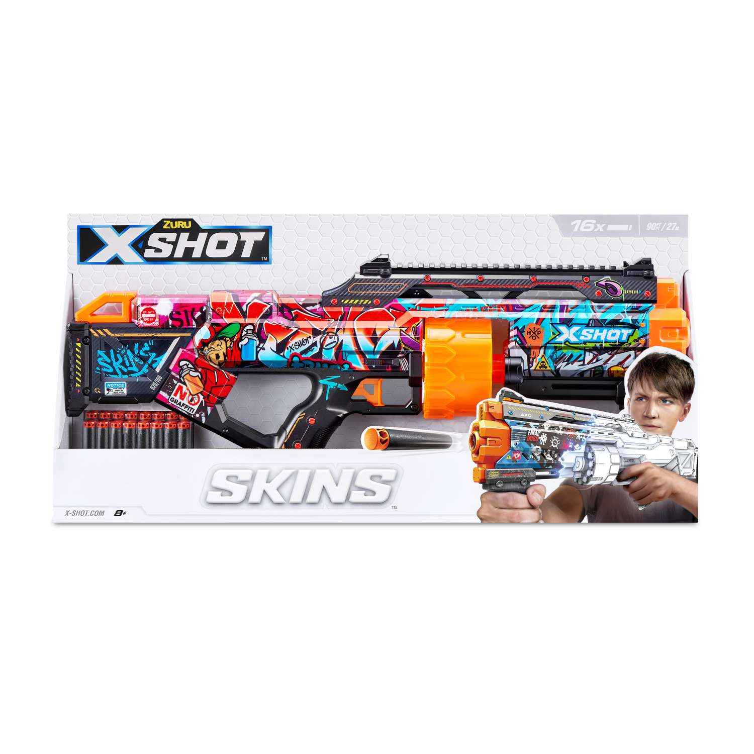 Набор для стрельбы X-SHOT  Скинс Последний выживший Граффити 36518В - фото 10