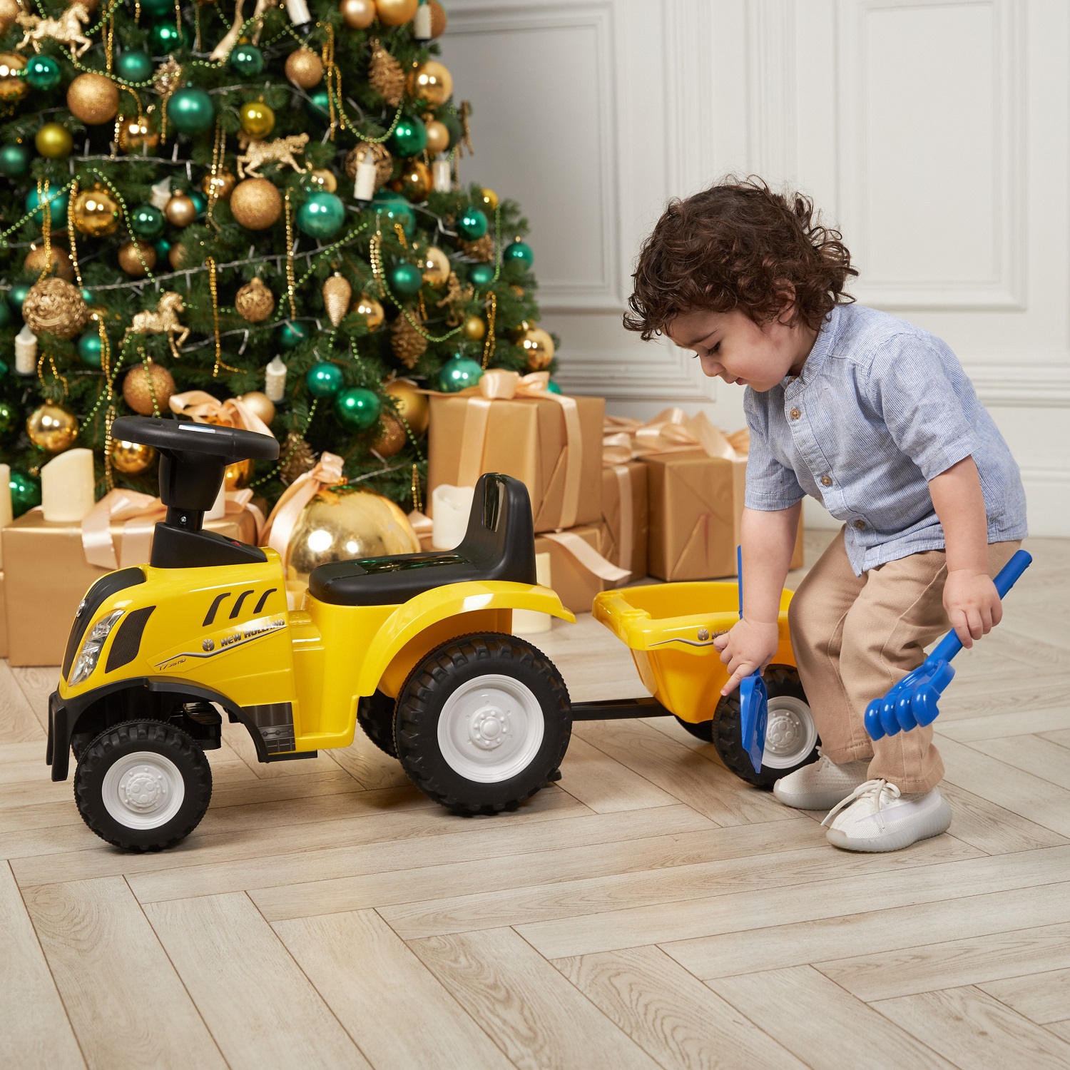 Каталка BabyCare Holland Tractor розовый - фото 16