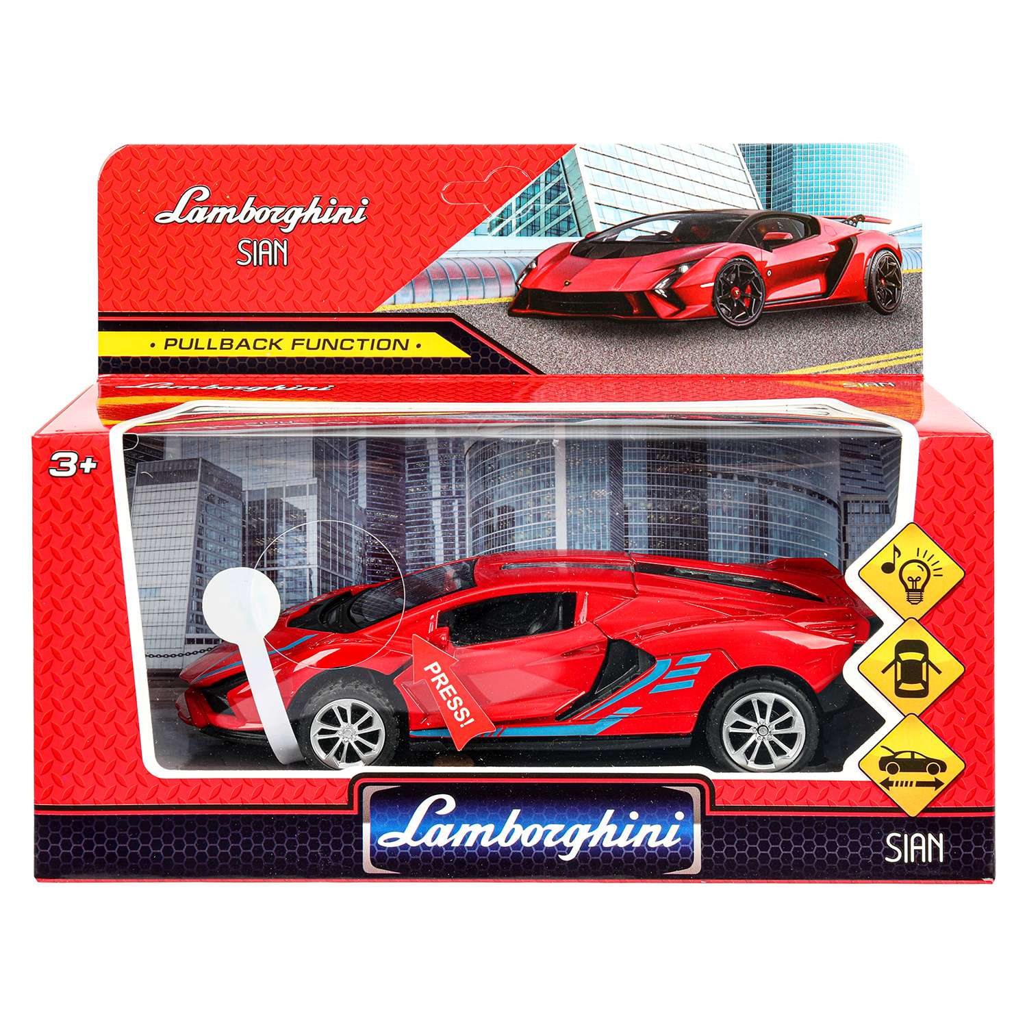 Автомобиль Huada Toys Lamborghini Sian красный 390232 - фото 1