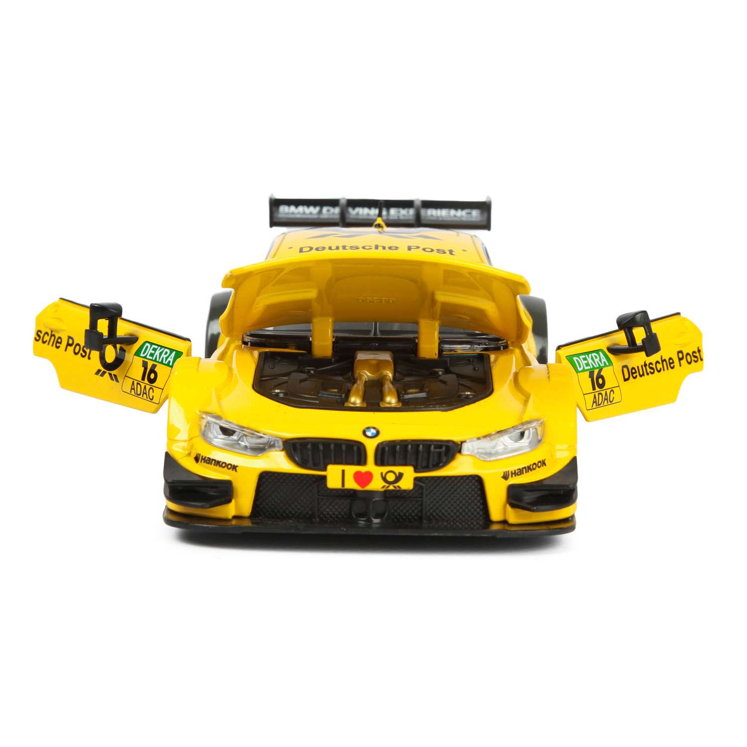 Машинка Mobicaro 1:24 BMW M4 DTM Желтая 68256B 68256B - фото 6