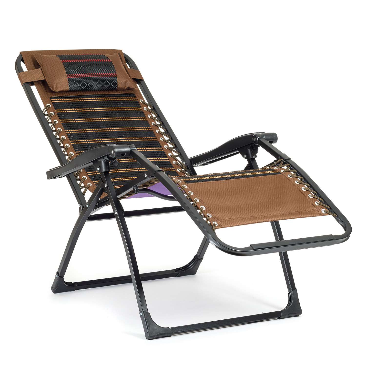 Кресло-шезлонг BABY STYLE раскладное туристическое сетка мягкий подголовник до 100 кг полоса - фото 2