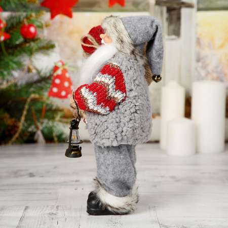 Дед мороз Зимнее волшебство «В вязаном костюме. с фонарём» 30 см