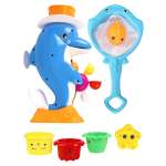 Набор игрушек для купания Mioshi Дельфин-фонтанчик 7 предметов