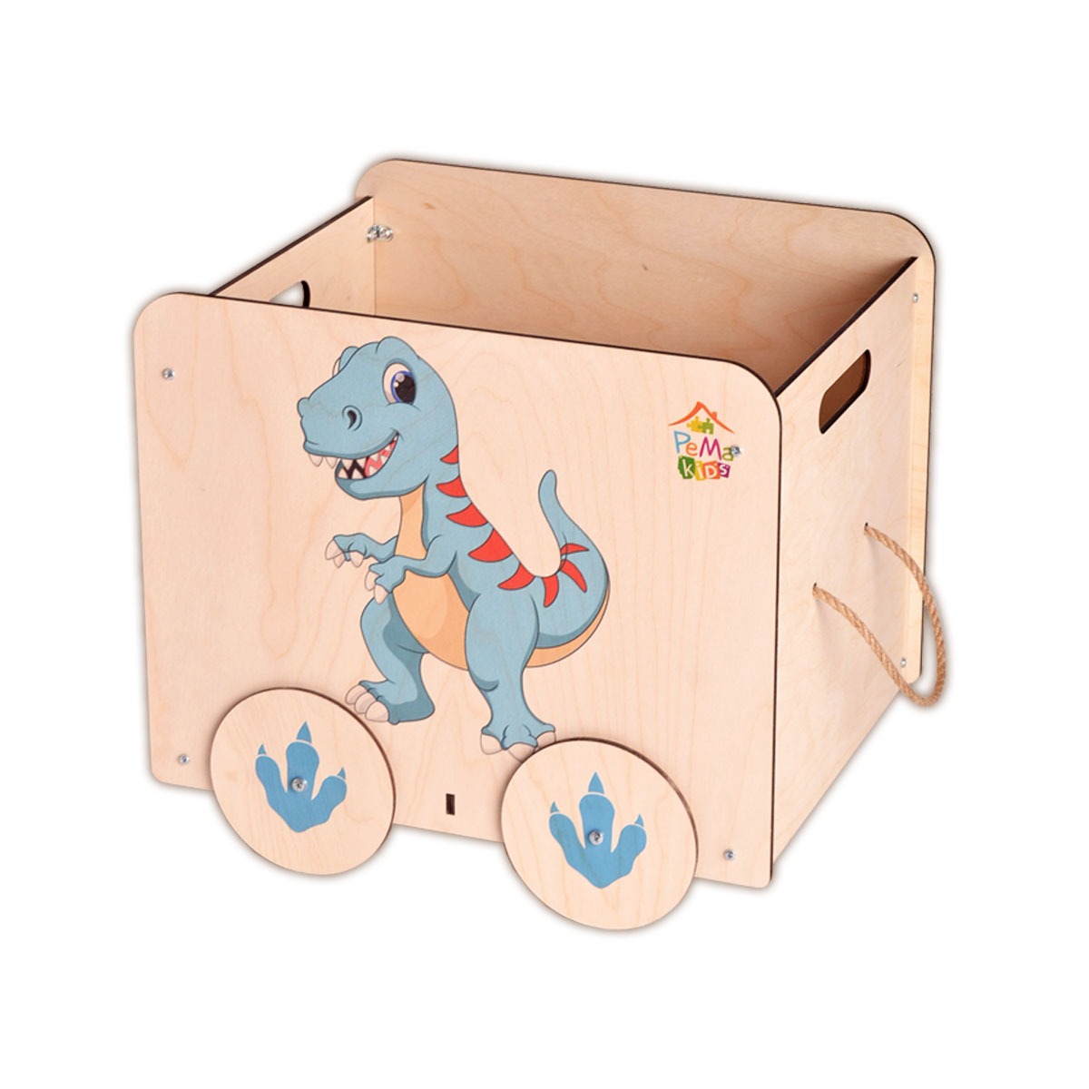 Ящик для игрушек Pema kids фанера Дино Голубой 36.5х35х46 см - фото 1
