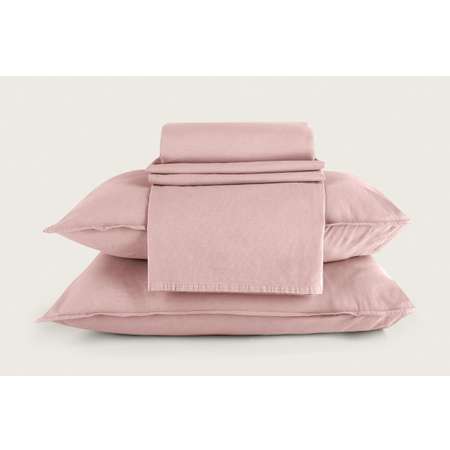 Комплект постельного белья Arya Home Collection Natural Stone Washed 160x220 розовый