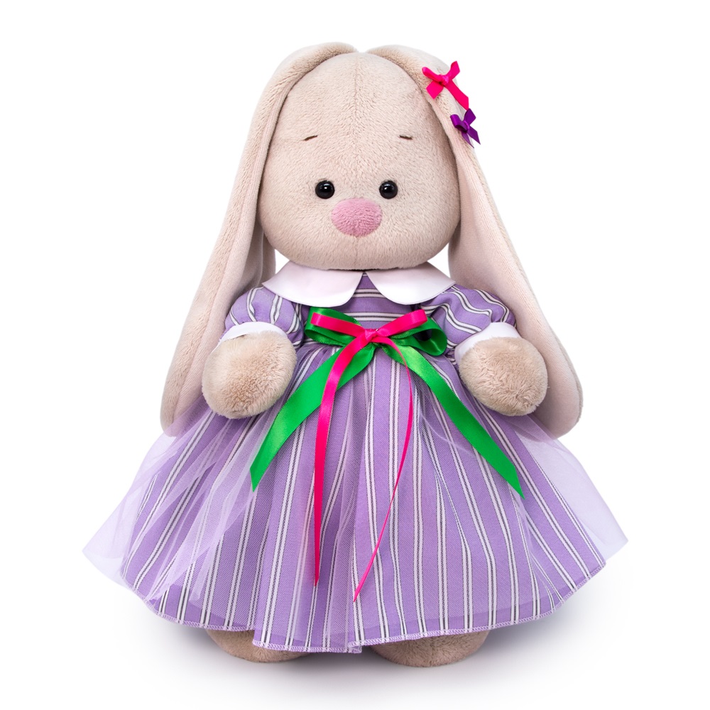 Мягкая игрушка BUDI BASA Зайка Ми в полосатом платье 25 см StS-406 - фото 1