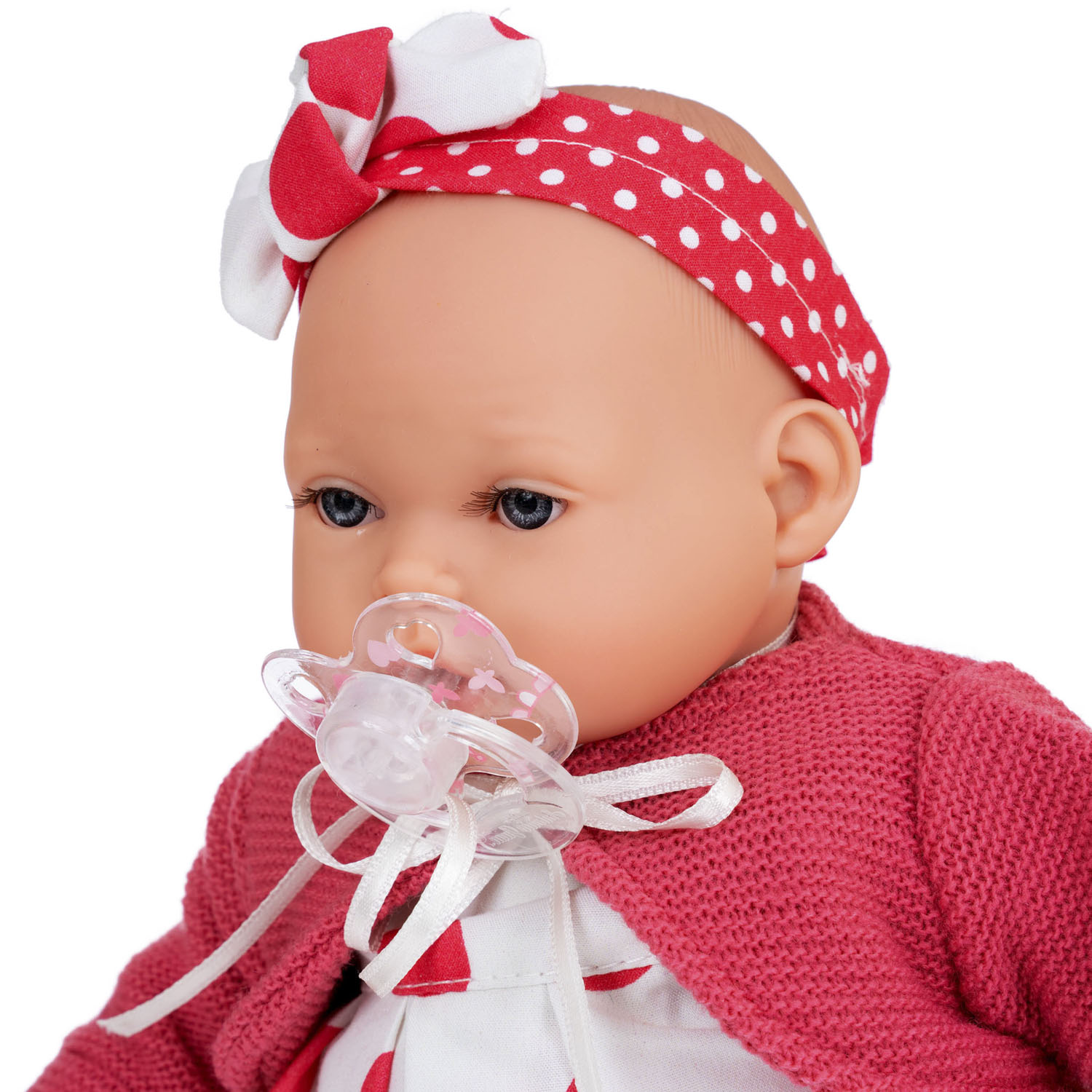 Кукла говорящая Antonio Juan Реборн Памела в красном 27 см плачет мягконабивная 1117 - фото 4