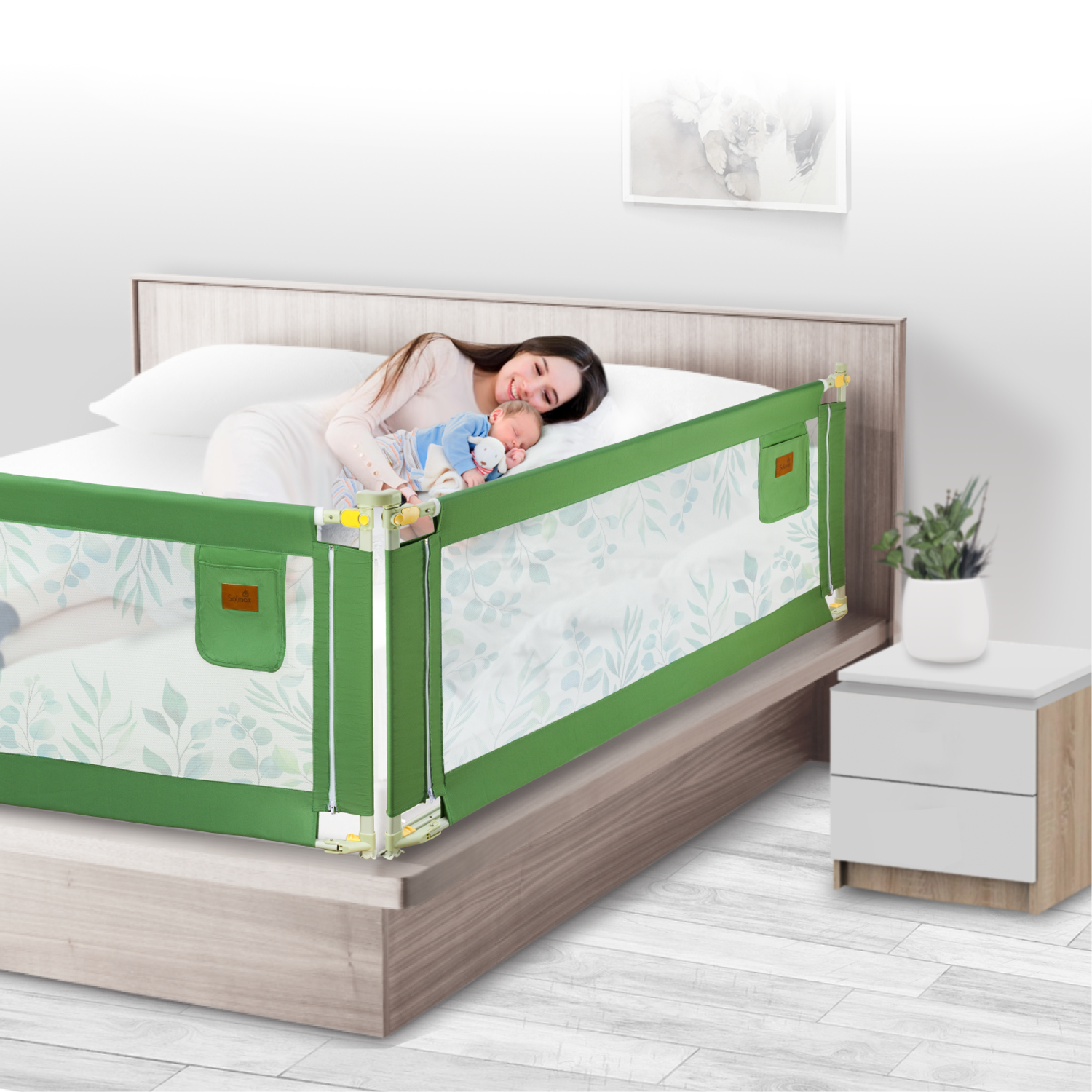 Барьер для кровати Solmax зеленый 200 см на одну сторону - фото 2