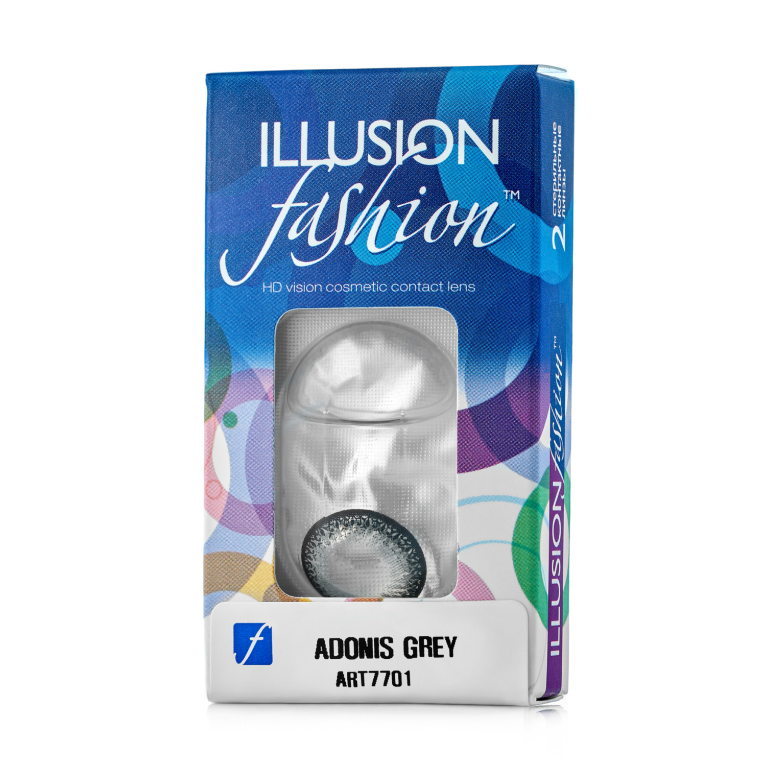 Контактные линзы ILLUSION fashion adonis grey на 1 месяц -3.50/14.5/8.6 2 шт. - фото 1