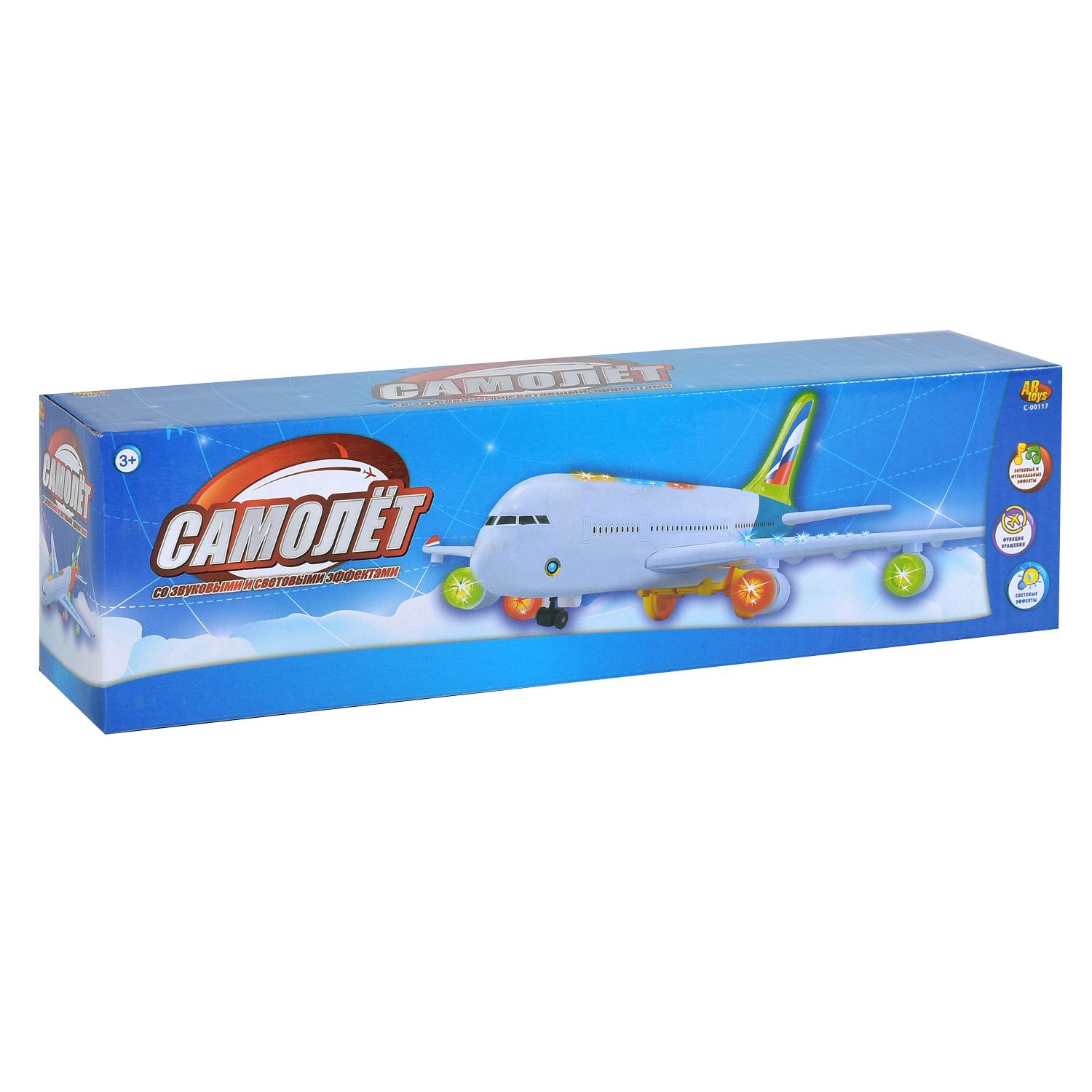 ABtoys Игрушка самолет со световыми и звуковыми эффектами