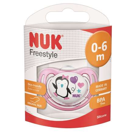 Пустышка Nuk Freestyle ортодонтическая с 0месяцев в ассортименте 10729760