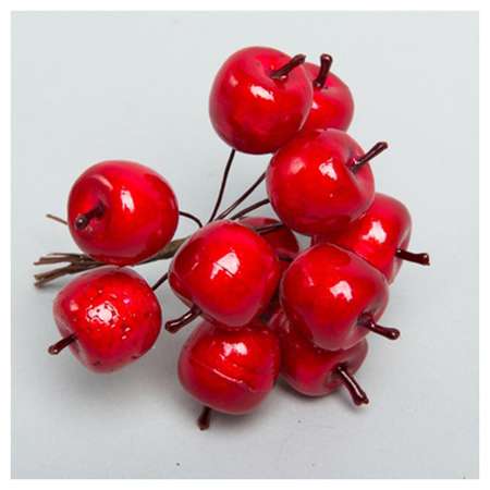 Искусственные фрукты Айрис декоративные яблоко на проволоке 2.5х3х13см 12 шт красный