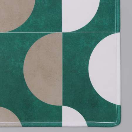 Коврик Доляна для ванной «Сфера» 45×120 см цвет зелёно-бежевый