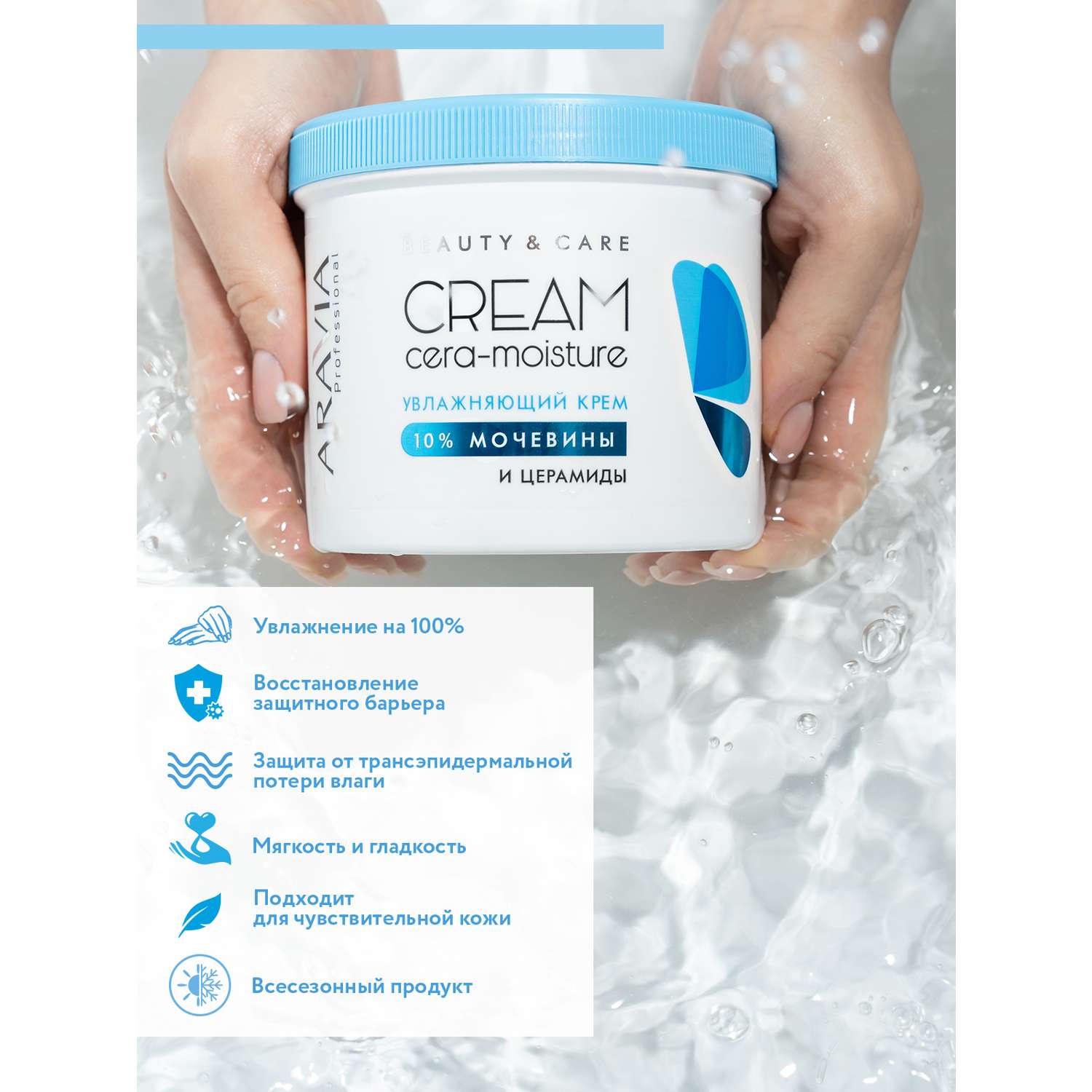 Крем для лица ARAVIA Professional увлажняющий с церамидами и мочевиной 10% Cera-moisture Cream - фото 6