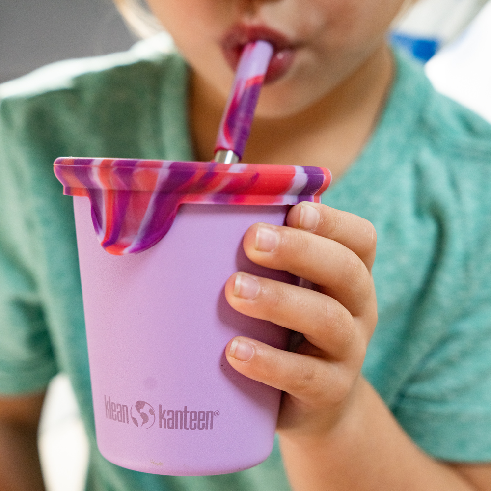 Стакан Klean Kanteen детский одностенный Kid Cup Straw Lid 10oz Crocus Petal с трубочкой 296 мл - фото 5