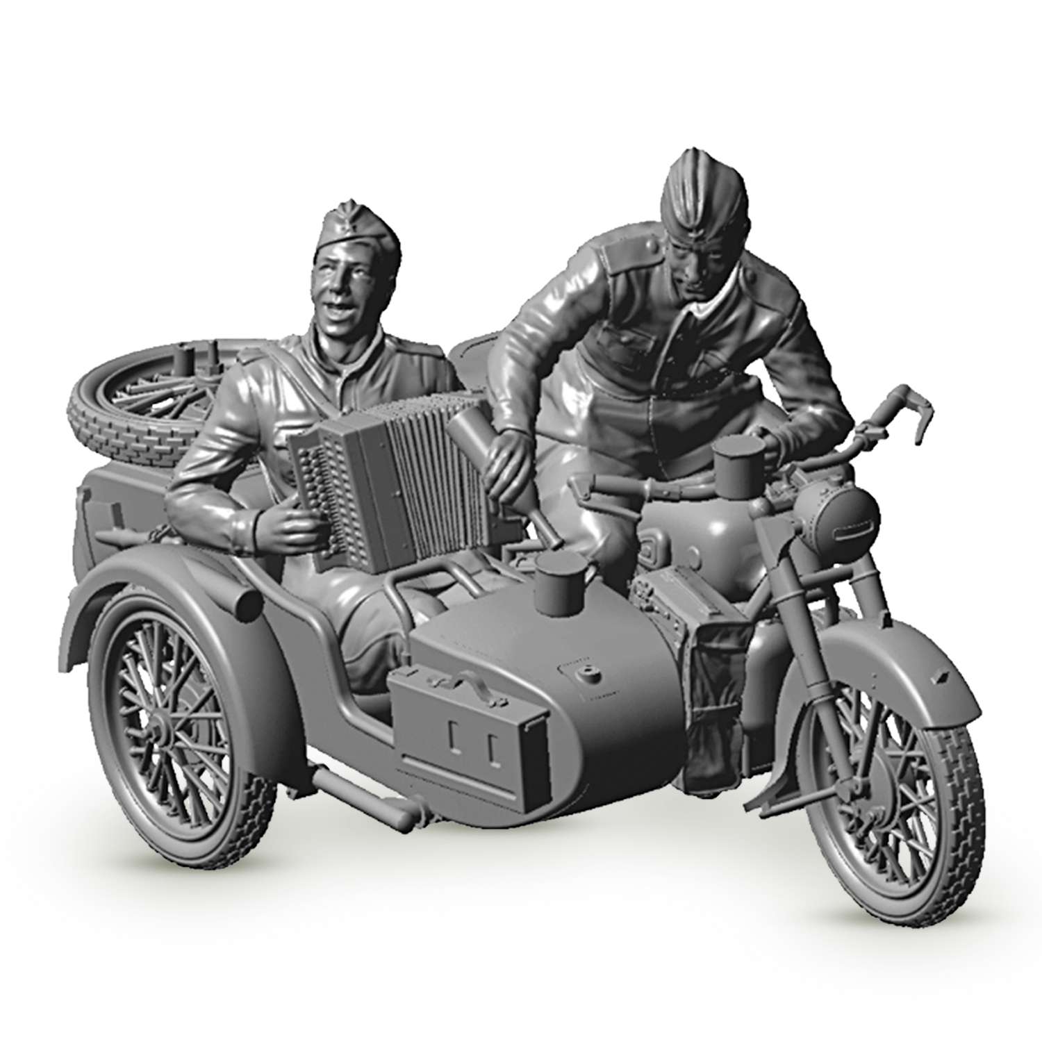 Модель для сборки Звезда Советский мотоцикл М-72 с коляской 3639 - фото 4