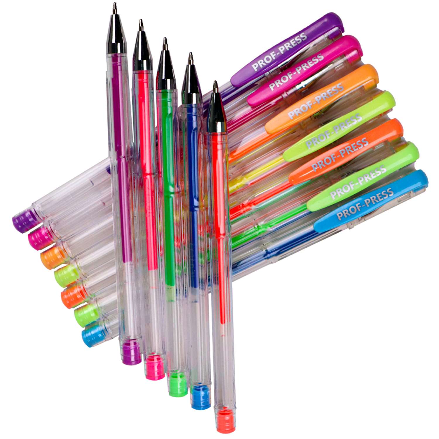 Ручки гелевые Prof-Press флуоресцентные неоновые 12 штук - фото 2