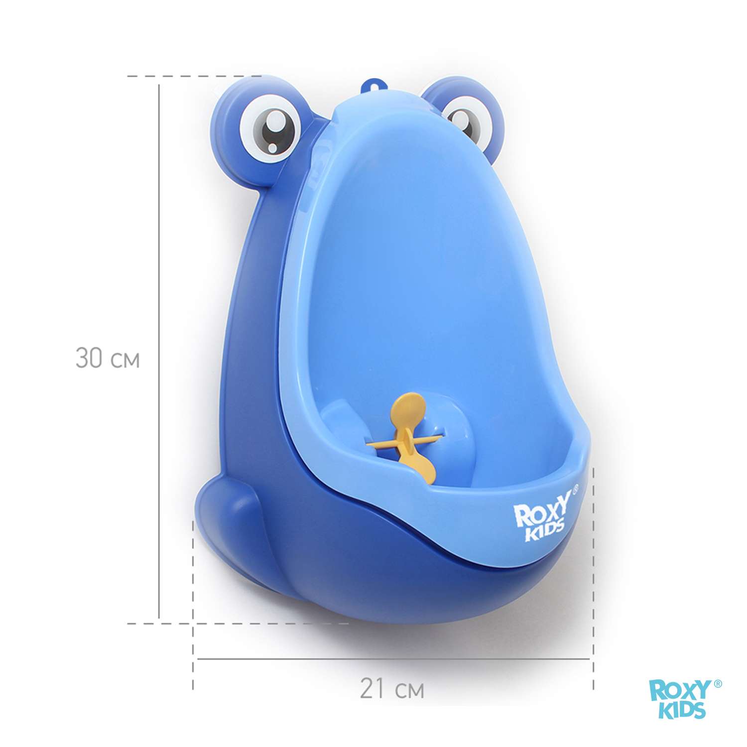 Писсуар ROXY-KIDS детский на присосках Лягушка с прицелом цвет голубой - фото 8