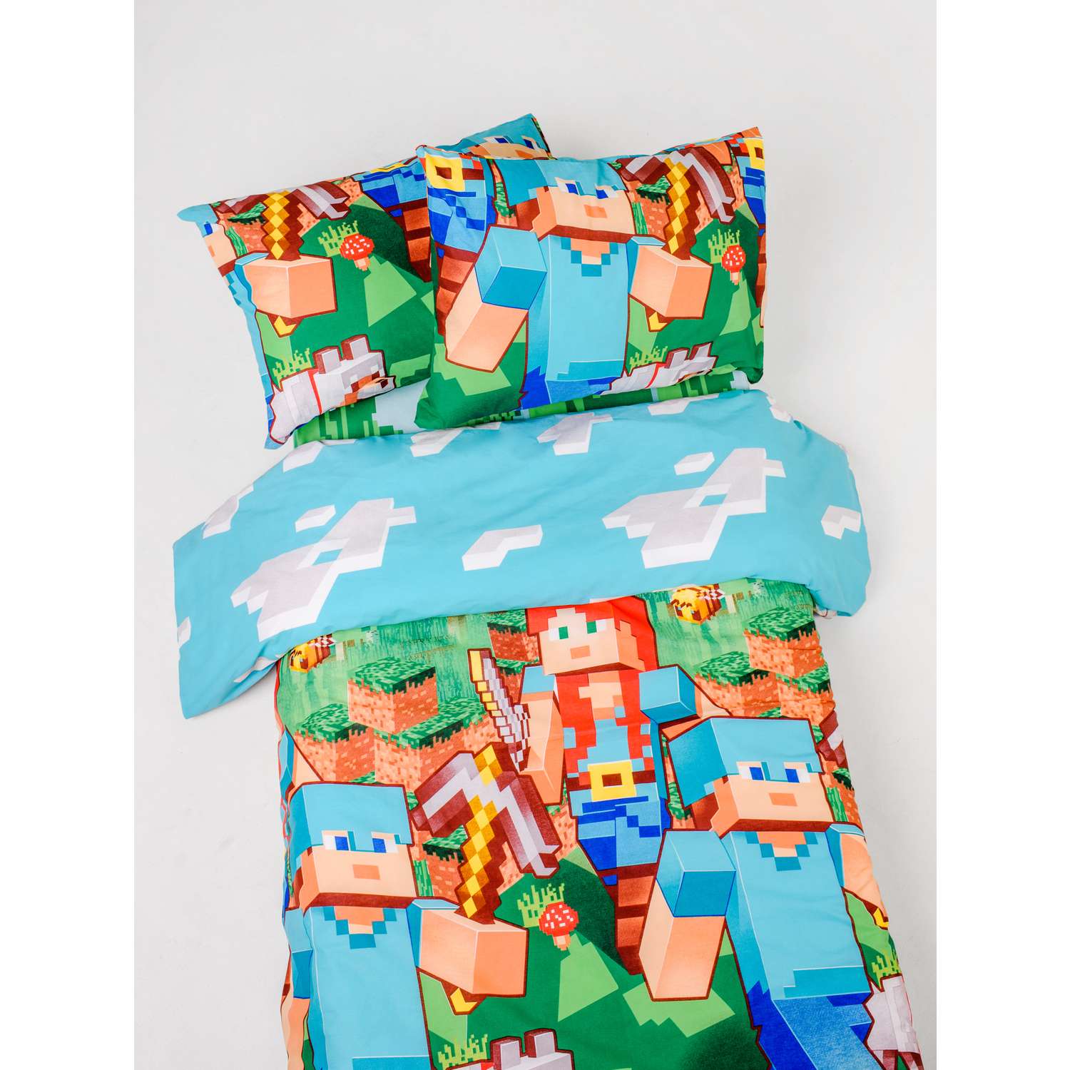 Комплект постельного белья Sleep Story Майнкрафт Minecraft с 2 наволочками - фото 1