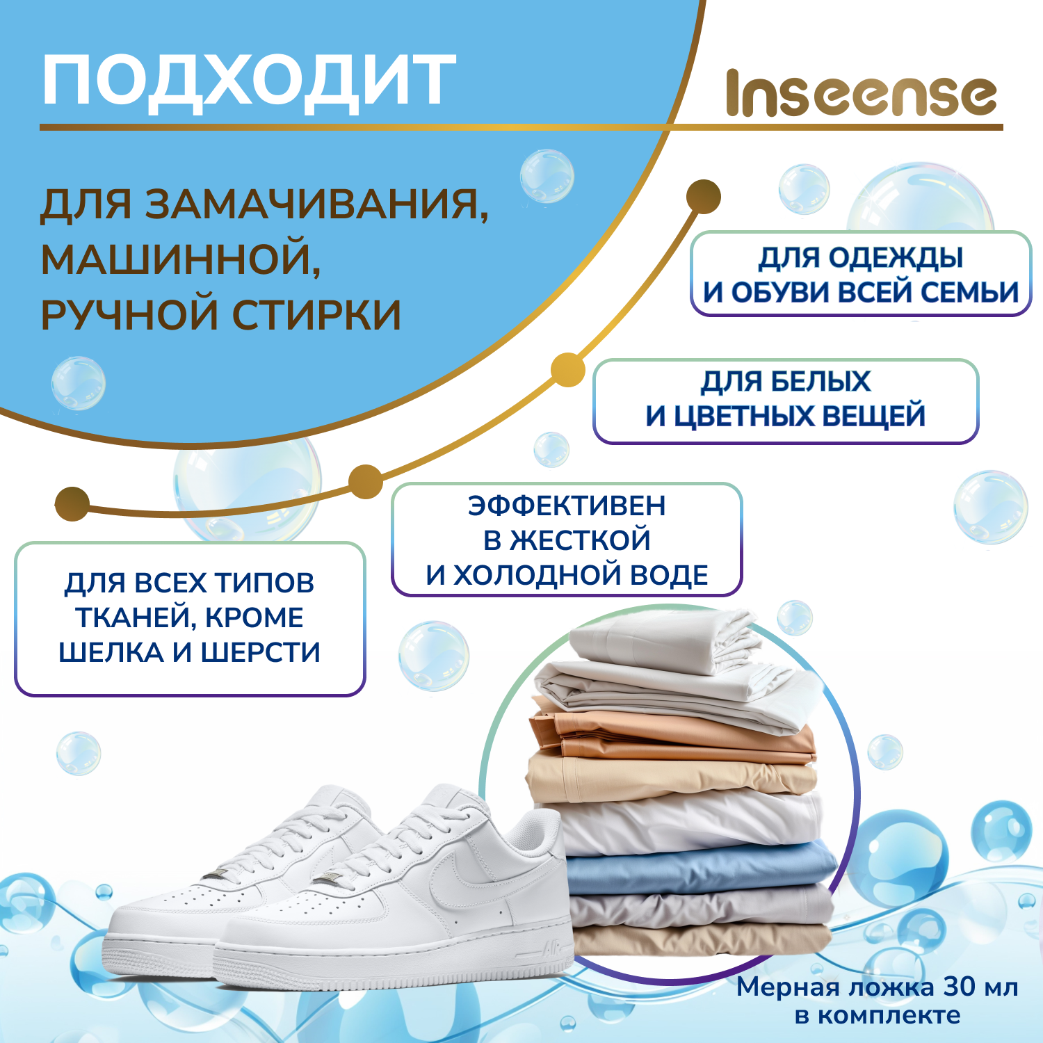 Пятновыводитель-отбеливатель INSEENSE для всей семьи 600 гр - фото 5