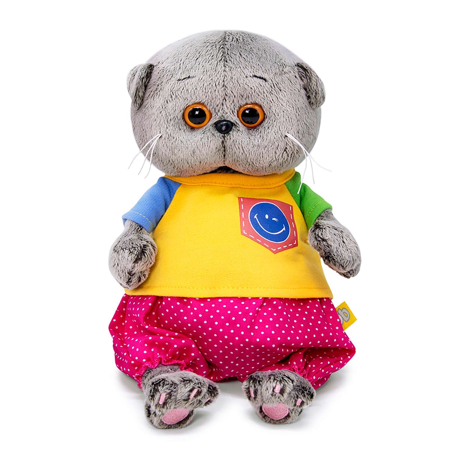 Мягкая игрушка BUDI BASA Басик Baby в футболке со смайликом 20 см BB-084 - фото 1