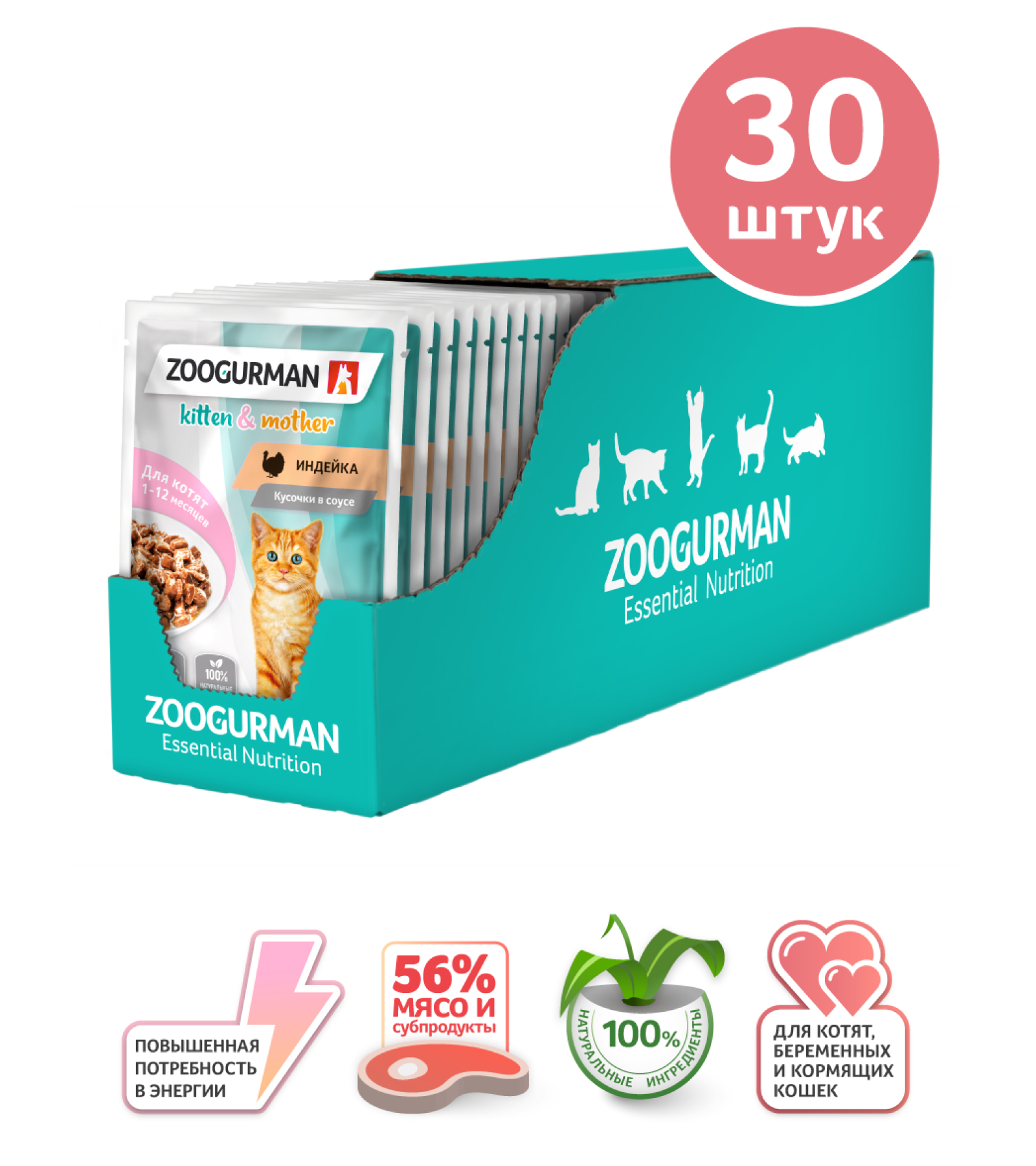 Корм влажный Зоогурман Паучи Индейка 85 гр х 30 шт. - фото 6