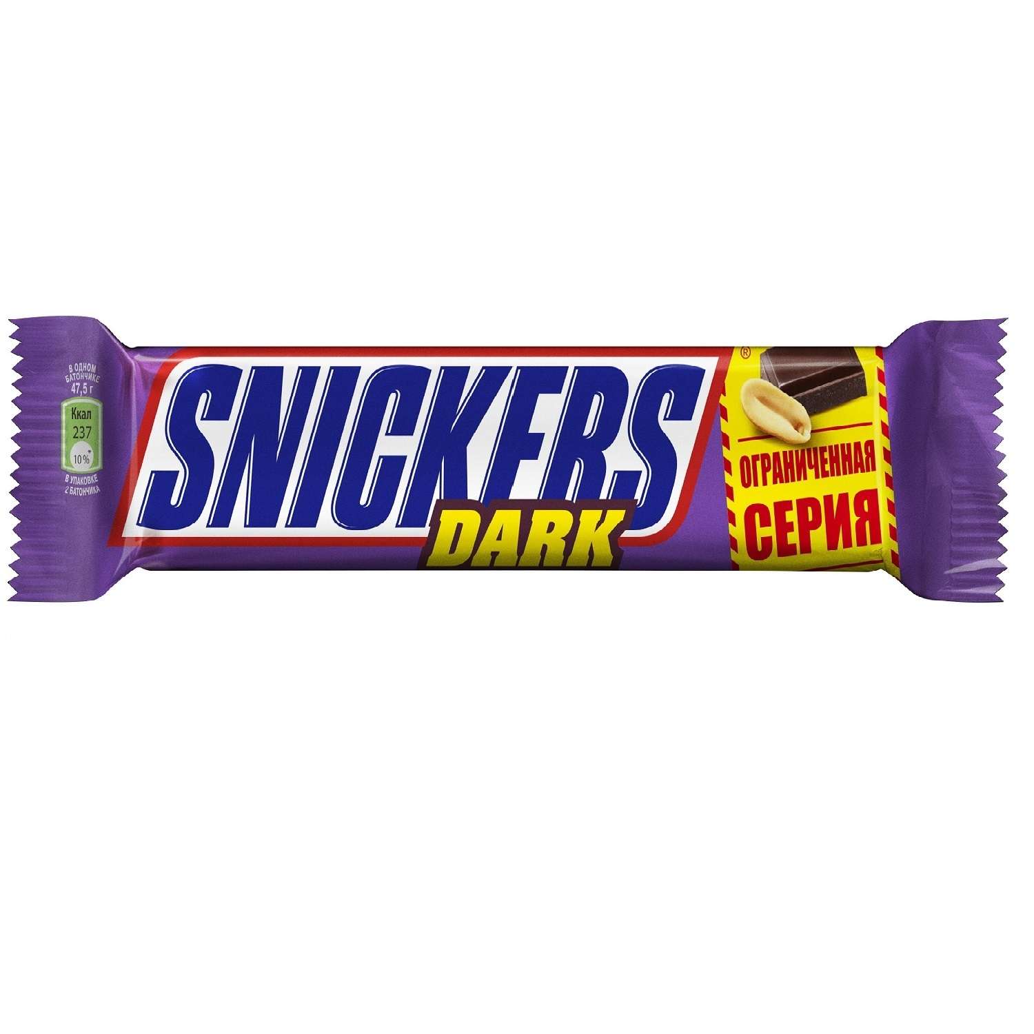 Шоколадный батончик SNICKERS тёмный шоколад 81г (10163225) - фото 1