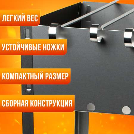 Мангал сборный Mellingward 6х370 шампуров в пленке