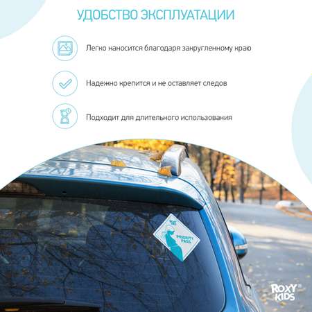 Наклейка для авто виниловая ROXY-KIDS PRIORITY PASS цвет белый