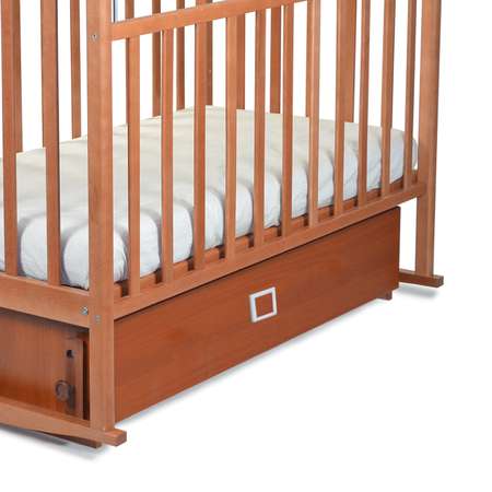Детская кроватка СКВ Митенька прямоугольная, поперечный маятник (орех)