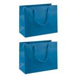 Пакет подарочный Комус однотонный синий 18x23x10см 210г blue 2 штуки