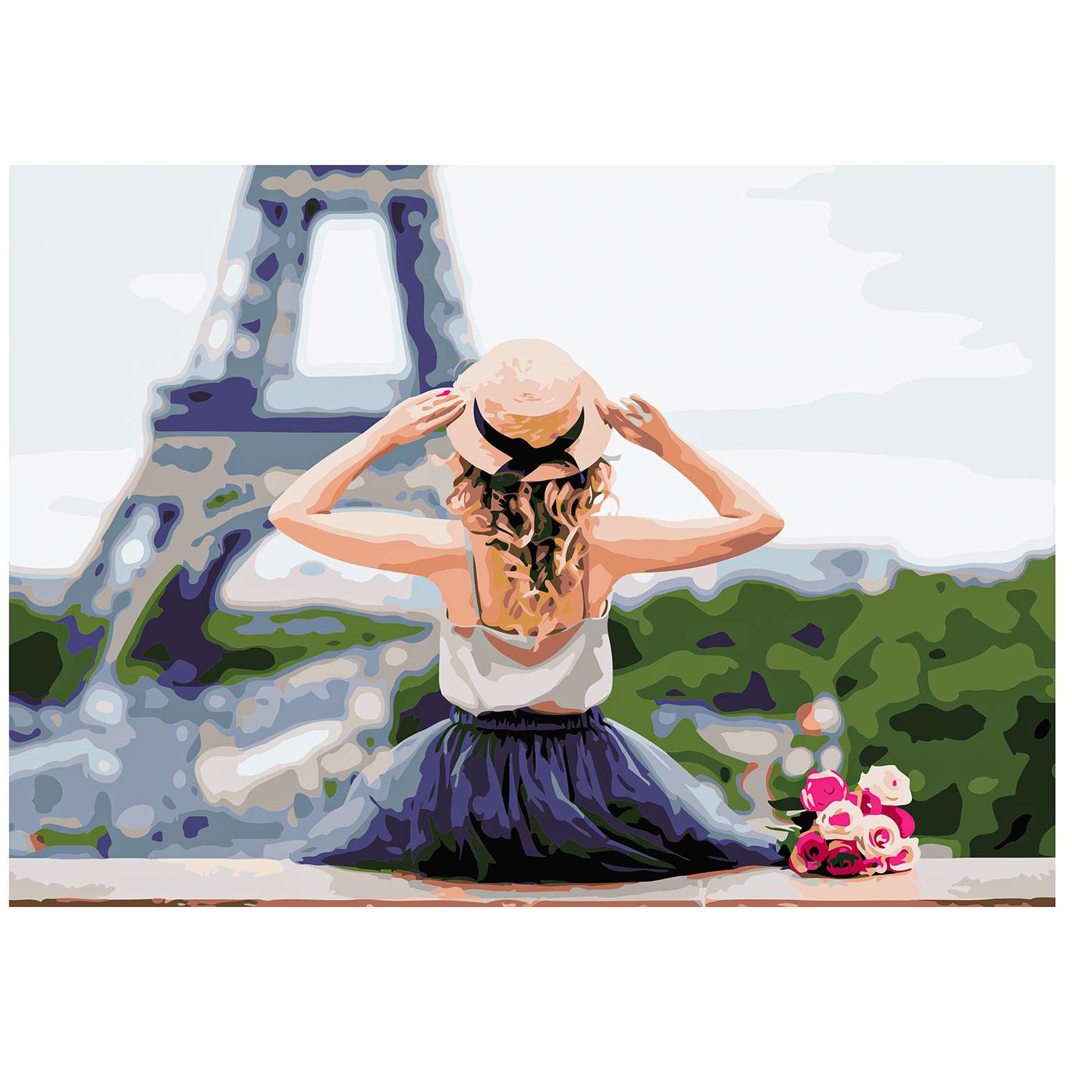 Картина по номерам Рыжий кот Париж у её ног Х-6551 - фото 1