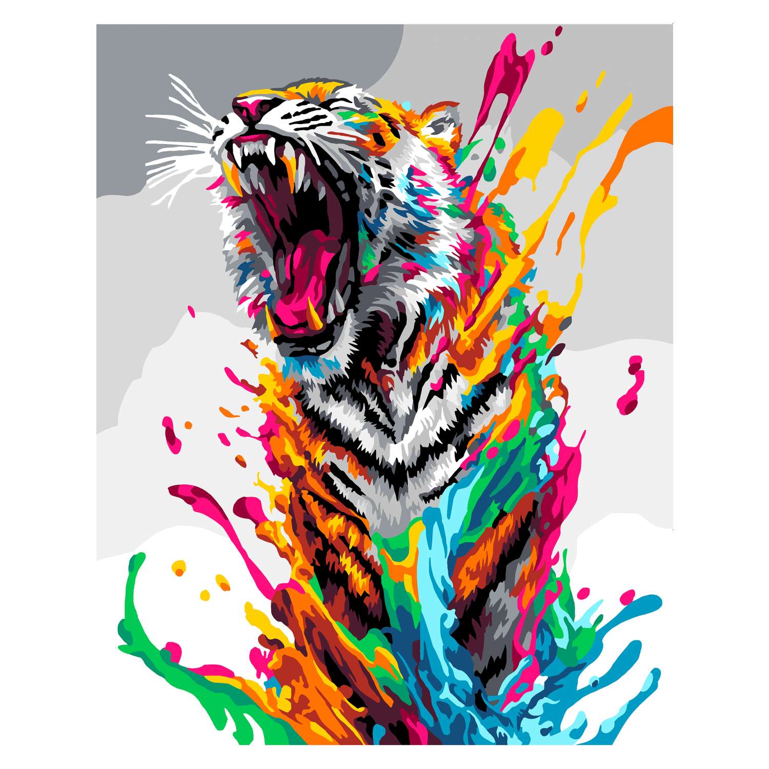 Картина по номерам Art sensation холст на подрамнике 40х50 см Свирепый тигр - фото 2