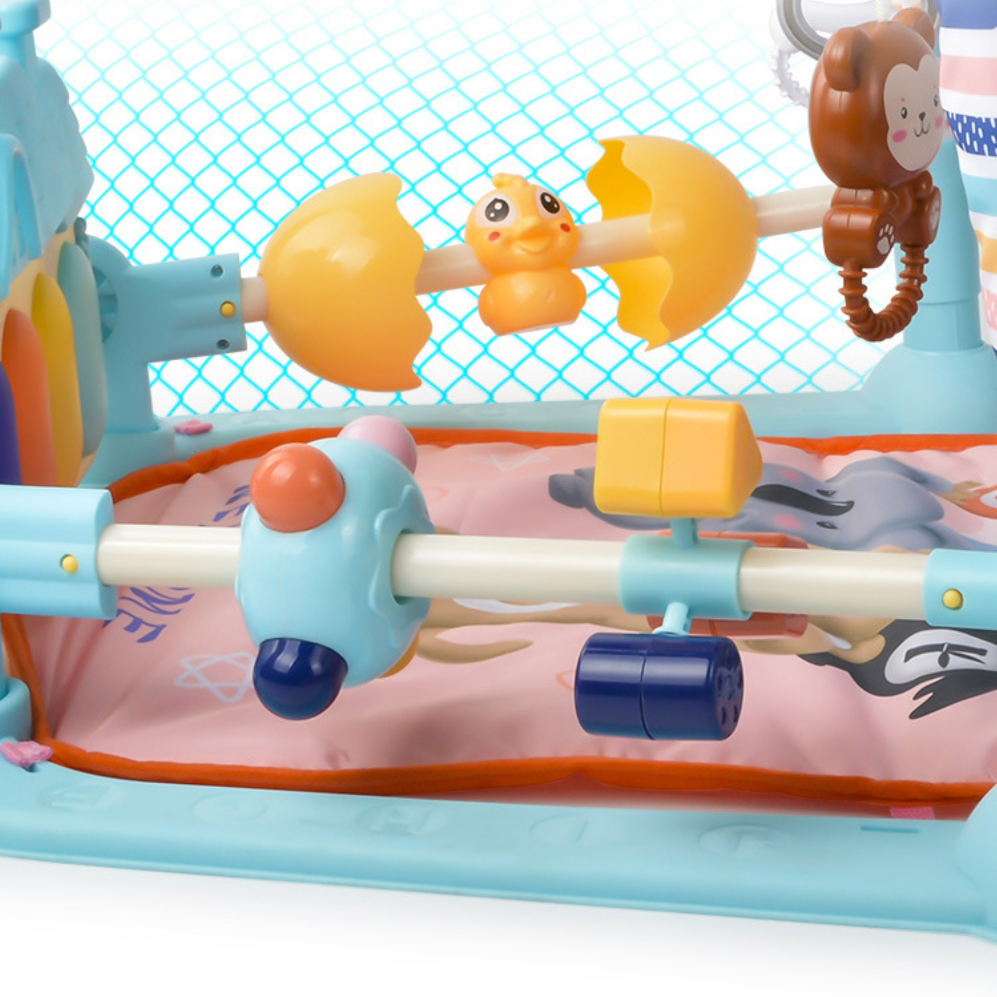 Развивающий детский коврик SHARKTOYS Игровой для малышей с пианино и погремушками - фото 5