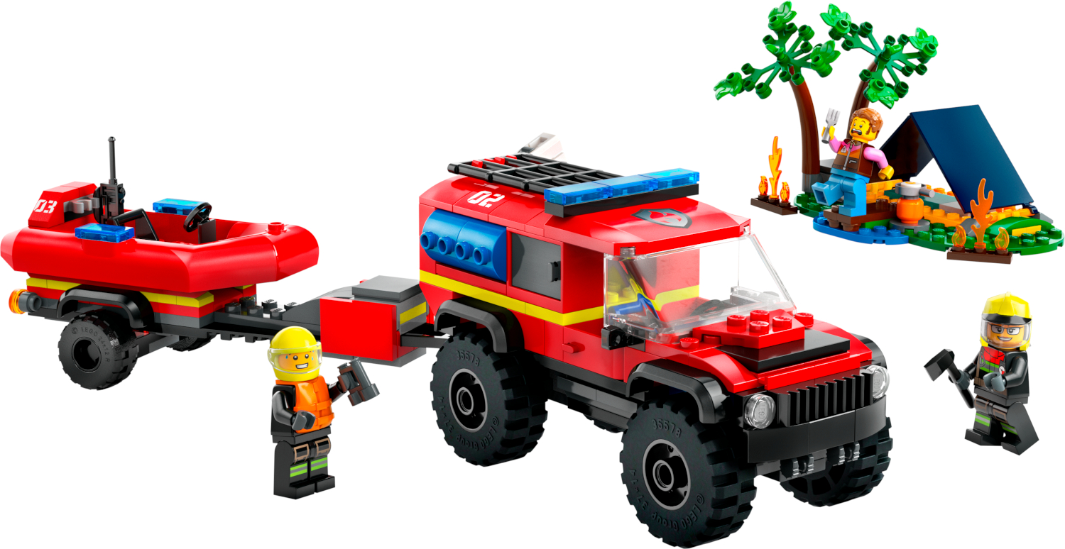 Конструктор LEGO City Пожарная машина 4x4 со спасательной лодкой 60412  купить по цене 3499 ₽ в интернет-магазине Детский мир