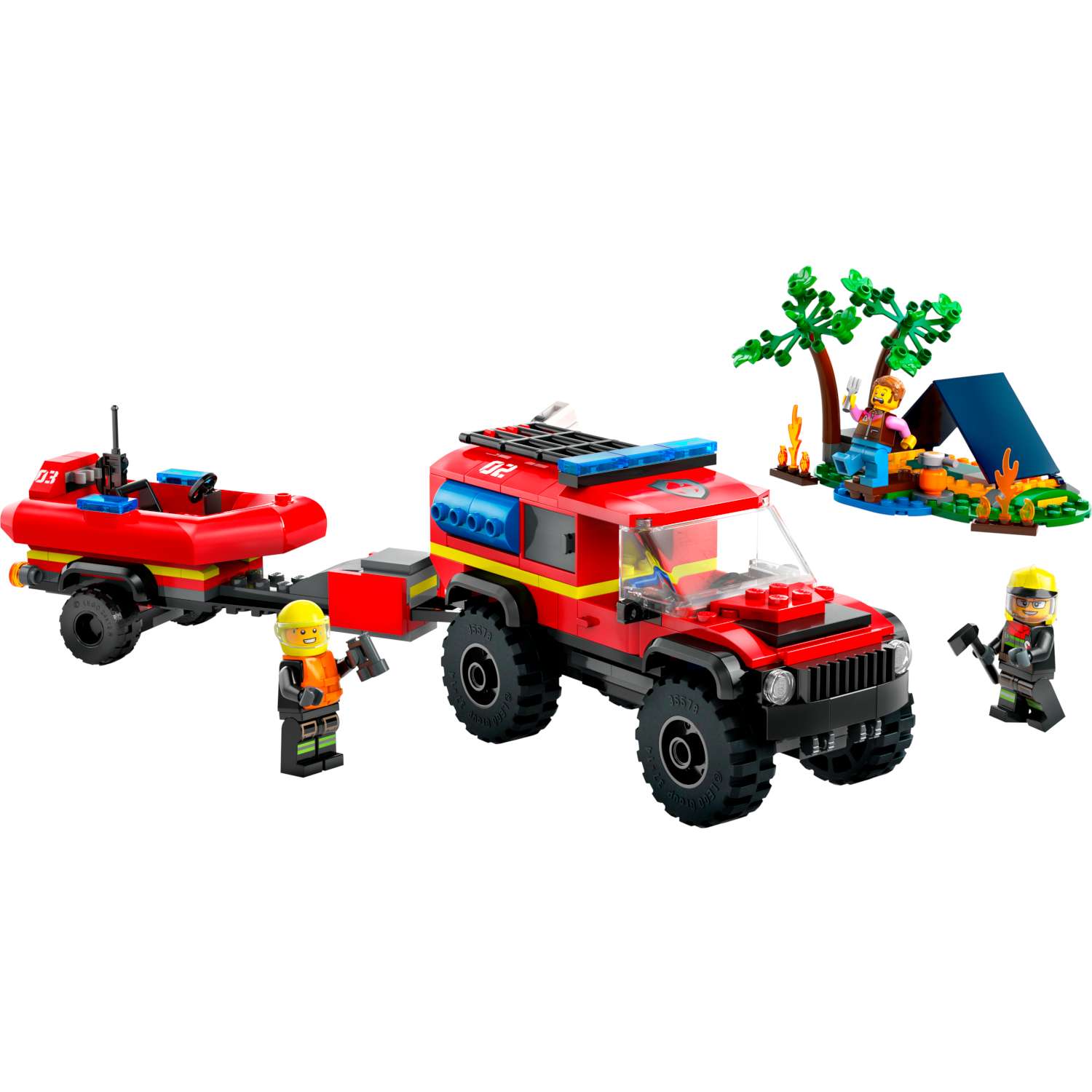 Конструктор LEGO City Пожарная машина 4x4 со спасательной лодкой 60412 - фото 2