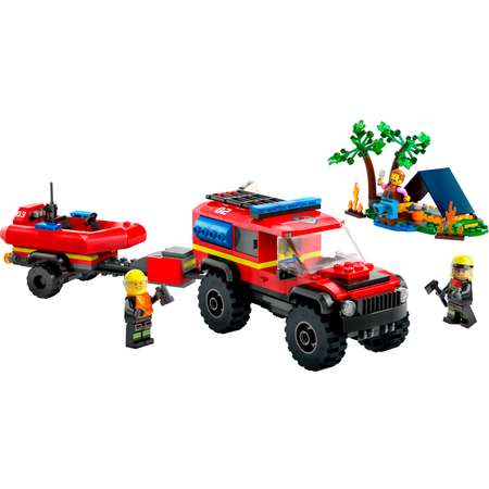 Конструктор LEGO City Пожарная машина 4x4 со спасательной лодкой 60412